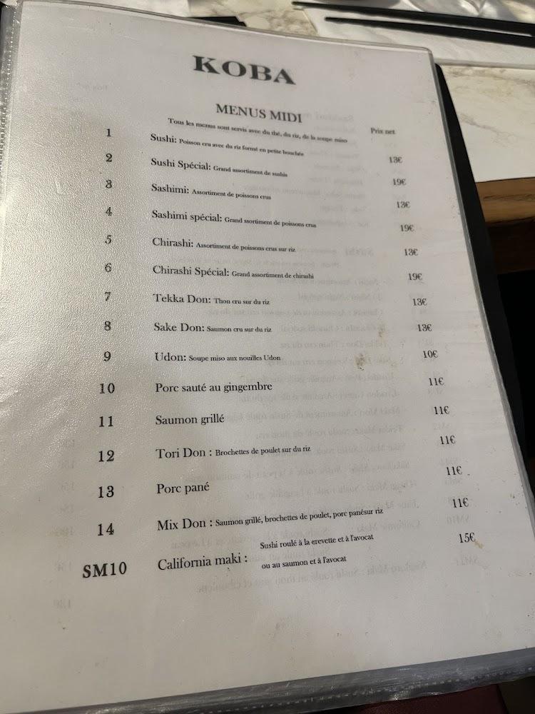 Koba - Menu Image 3